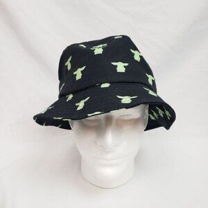 Grogu Star Wars The Mandalorian Disney Black Green Baby Yoda Bucket Hat NEW!!!